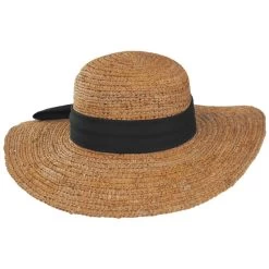 Scala Linen Band Raffia Straw Swinger Hat