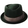 Stout Wool Felt Diamond Crown Fedora Hat - Moss