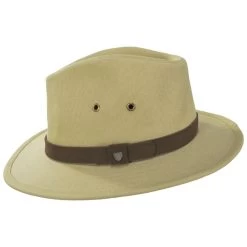 Messer X Adventure Cotton Safari Fedora Hat - Tan -ChicHeadwear Haven 474861