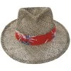 Aloha Seagrass Straw Fedora Hat - Natural/Red -ChicHeadwear Haven 475014