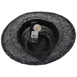 Aloha Seagrass Straw Fedora Hat - Black -ChicHeadwear Haven 475050