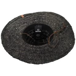 Bells II Palm Leaf Straw Lifeguard Hat - Black -ChicHeadwear Haven 475085