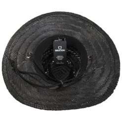 Messer Palm Leaf Straw Lifeguard Hat - Black -ChicHeadwear Haven 475103