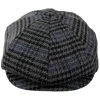 Brood Houndstooth Plaid Newsboy Cap - Heather Gray -ChicHeadwear Haven 475691