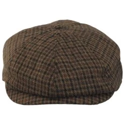 Brood Plaid Newsboy Cap - Caramel