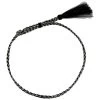 Snake Two-Tone Horse Hair Braid Single Tassel Hat Band - Black -ChicHeadwear Haven 476030