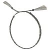 Solid Color Horse Hair Braid Double Tassel Hat Band - Gray