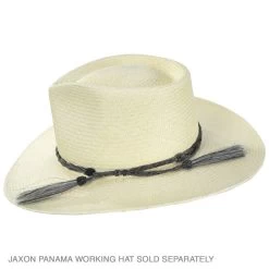 Solid Color Horse Hair Braid Double Tassel Hat Band - Gray -ChicHeadwear Haven 476072