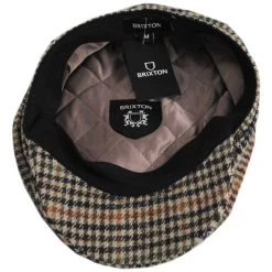Brood Baggy Plaid Newsboy Cap - Tan/Navy -ChicHeadwear Haven 476160