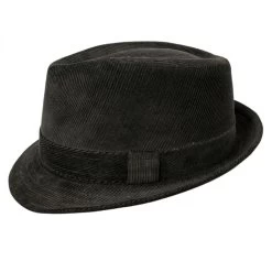Corduroy C-Crown Trilby Fedora Hat -ChicHeadwear Haven 51914