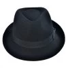 Detroit Wool Felt Trilby Fedora Hat - Black -ChicHeadwear Haven 6437