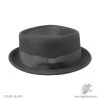 Wool Felt Diamond Crown Fedora Hat - Black -ChicHeadwear Haven 6449