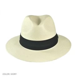 Toyo Straw Safari Fedora Hat - Black Band
