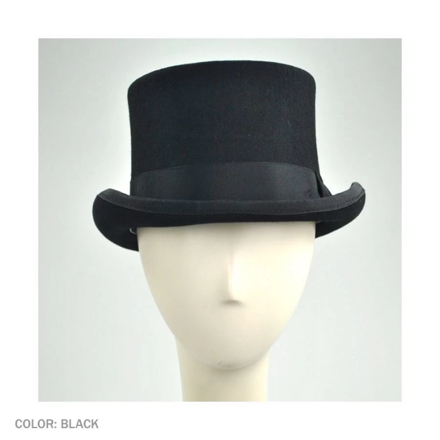 Mid Crown Wool Felt Top Hat 3 Mid Crown Wool Felt Top Hat