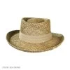 Pebble Beach Seagrass Straw Gambler Hat -ChicHeadwear Haven 7019