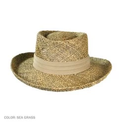 Pebble Beach Seagrass Straw Gambler Hat