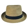 Jute Fabric C-Crown Trilby Fedora Hat -ChicHeadwear Haven 73628