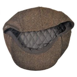Square Bill Herringbone Wool Ivy Cap -ChicHeadwear Haven 73670