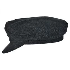 Herringbone Wool Blend Fiddler's Cap -ChicHeadwear Haven 77828
