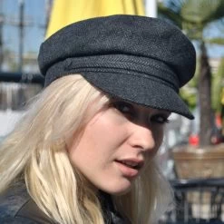 Herringbone Wool Blend Fiddler's Cap