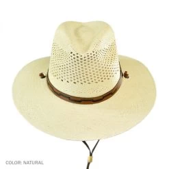 Stetson Airway Panama Straw Safari Fedora Hat -ChicHeadwear Haven 89127