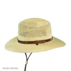 Stetson Airway Panama Straw Safari Fedora Hat -ChicHeadwear Haven 89130