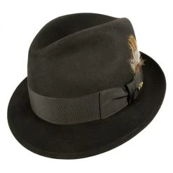 Jet Fur Felt Fedora Hat 7 Jet Fur Felt Fedora Hat -ChicHeadwear Haven size 7 1 4
