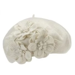 Flower Wool Beret -ChicHeadwear Haven size one size fits most 19