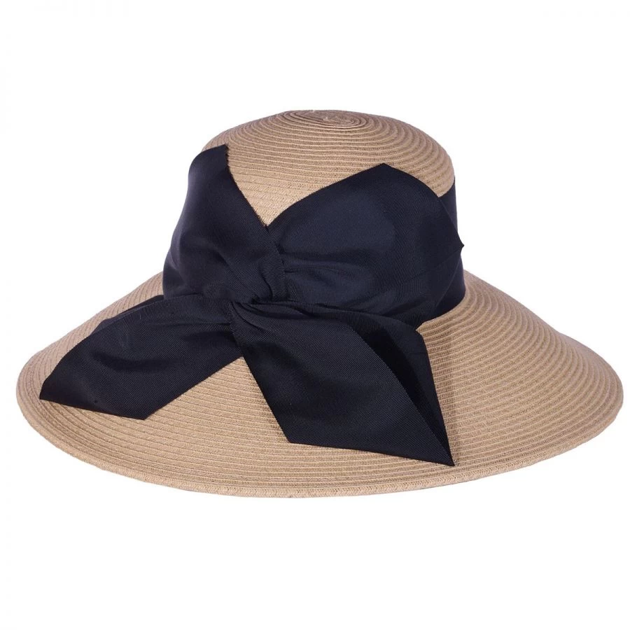 Twist Bow Packable Toyo Straw Lampshade Hat 3 Twist Bow Packable Toyo Straw Lampshade Hat