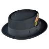 Wool Felt Pork Pie Hat - Black -ChicHeadwear Haven wool felt pork pie hat black